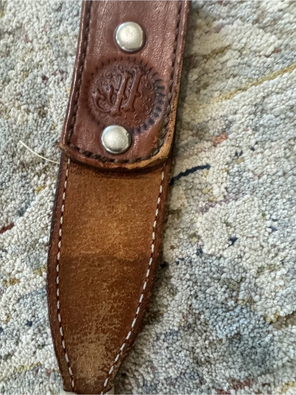 Double J Saddlery Brown Western Concho Leather Belt Length 37 or size Medium
